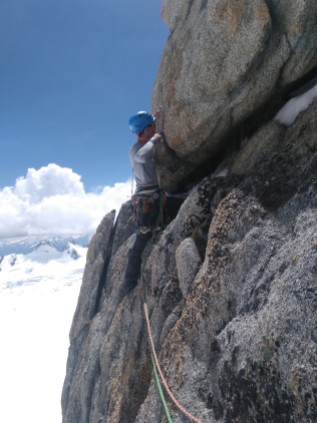 Our first difficult climbing pitches in Chamonix!
