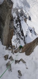 The second crux, a long section of mixed ramp which was rather awkward!